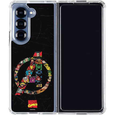 Marvel Classic Comics Avengers Logo Galaxy Z Fold6 Clear Case